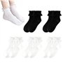 HDGSAFD Lot de 5 Paires de Chaussettes en Coton pour Femme - À Volants