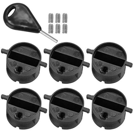 Namvo Lot de 6 prises FIN G5 pour planche de surf avec clé à vis Noir