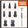 Zoomtools 12/13 pièces 8-32 mm Extracteur de roulement intérieur trou borgne Kit de retrait de roulement avec marteau coulissant