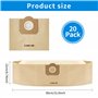 20 sacs d'aspirateur, compatibles avec WD3 1629 MV3 A2201/2204/2554/2604 pour kärcher 6.959-130.0 Sacs de dépoussiérage pour asp