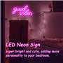 Panneau néon Good Vibes - Inscription LED rose personnalisée - Panneau néon USB - Décoration pour chambre à coucher, mariage, ba