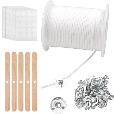 Lot de mèches de bougie de 6 100 cm - Mèches en coton pour bougies épaisses