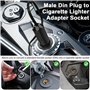 Hoembpn 30cm Prise Din Mâle Européenne Adaptateur Allume-cigare Rallonge Étanche avec Fusible 10A, 12V/24V Din Male Plug Secteur