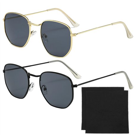 EHDWXVZM 2 Morceaux De Verres À Cadre En Métal Et 2 Morceaux De Lunettes De Nettoyage