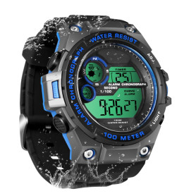 TEKMAGIC Montre Bracelet Hommes Garçon de Natation 100m Résistant à l'eau Montre Plongée avec Fonctions d'Chronomètre, Chronogra TEKMAGIC Montre Bracelet Hommes Garçon de Natation 100m Résistant à l'eau Montre Plongée avec Fonctions d'Chronomètre