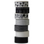 UOOOM Aufodara Lot de 7 rouleaux de ruban adhésif décoratif Washi noir et blanc Motif amour / pentagramme - pour scrapbooking