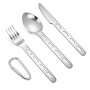 Ensemble de Couverts Camping avec Cuillère Fourchette Couteau Portable en Acier Inoxydable pour Pique-Nique Voyage Cuisine École