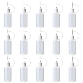 SYEYCW 15 Pièces Flacon Pipette, 10ml Bouteille À Pointe D'Aiguille, Bouteille de Colle Vide en Plastique, Flacons Souple Applic SYEYCW 15 Pièces Flacon Pipette