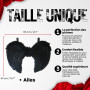 REDSTAR FANCY DRESS Ailes d'Ange et Auréole Noires – Ailes d’Anges Adultes Noires – Déguisement Halloween Femmes pour Soirée Dég