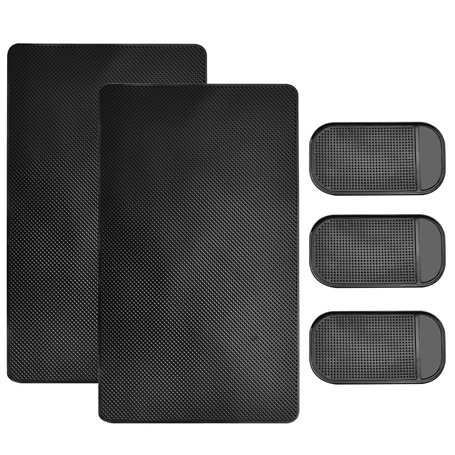 SNAGAROG 5 Pcs Tapis Antidérapant en Silicone Tapis de Voiture Collant Tapis Tableau de Bord de 2 Tailles Anti Glisse Tapis Tapi