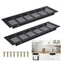AFASOES 2 Pcs Grille Aeration en Alliage d'Aluminium Grille Ventilation Rectangulaire avec Vis Grille Aeration Noire Antirouille