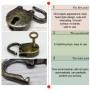 VCRANONR 3 PCS Cadenas Vintage en Alliage de Zinc 35 * 21 cm Cadenas de Forme d'Ours Antirouille Mini Cadenas Vintage Robuste av