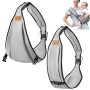 Porte-bébé léger et respirant sur le côté - Design ergonomique - Porte-bébé réglable - Porte-bébé latéral - Bandoulière multifon