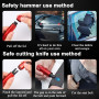 DMNQ Brise Vitre Voiture,Marteau de Sécurité,Brise Vitre Coupe Ceinture(Rouge) et Un Sifflet d'urgence,Brise-Vitre de Voiture Po