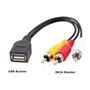 Bolwins D48 Câble USB vers 3 RCA AV Audio Vidéo, USB 2.0 femelle vers 3 connecteurs mâles RCA, idéal pour transférer audio et vi