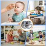 WEFHEF 2 Pcs Assiette Ventouse pour Bébé en Acier Inox, Assiette Compartiment Enfant 23 cm, Assiette Inox avec Rebord en Silicon