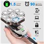 Rasoir Electriques Hommes, 9D 6 en 1 Rasoir Electriques Chauve Rechargeable Rasoirs à Têtes Rotatives IPX7 Étanche Sec et Humide