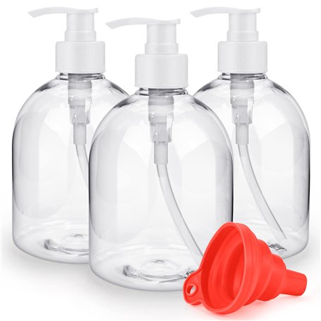 Lot de 3 flacons vides rechargeables en plastique de 500 ml