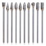Bestgle 10PCS 3mm (1/8")Tige Longue Double Coupe Fraises en Carbure de Tungstène Limes Rotatives Fraises Diamantées Ensemble d'E