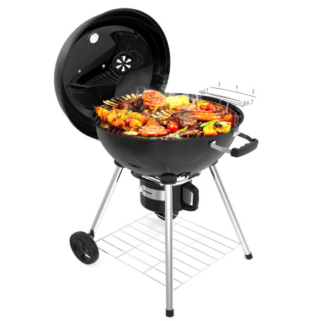 TEENO Barbecue Charbon de Bois XXL Grande Taille Ronde