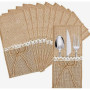 CLDURHGE Porte-ustensiles en Toile de Jute en Dentelle