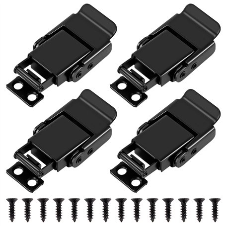 Loquet à Bascule en Acier Inoxydable Fermeture à Levier Loquet à Ressort pour Boîte Tiroir Coffre à Outils avec 16 Pièces Vis No