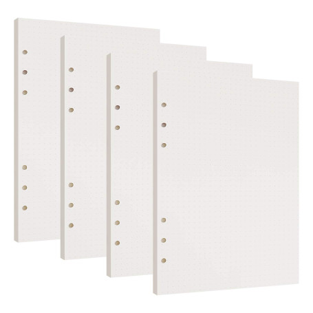 Papier de Recharges A5 6 Trous Recharge Papier Pointillé Pour A5 Carnet Rechargeable Journal Cahier Agenda 180 Feuilles/360 Page