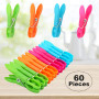 60 Pièces Pince a Linge,Pince a Linge avec des Ressorts Durables, Pinces à Linge antidérapantes,Clip de Brise-Vent, Serviette Cl