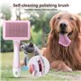 Vinabo Brosse autonettoyante pour animaux de compagnie, brosse à poils longs et courts, pour chiens et chats, brosse douce pour