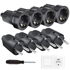Lot de 8 Connecteurs Schuko