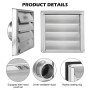 Grille Aeration Rectangulaire, Grille Ventilation Inox 150mm avec Moustiquaire, Grille de Ventilation Extérieure avec Lames Mobi