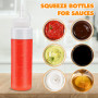 Kezidhp 2 Bouteilles Souples Transparentes 250ml - Pour Condiments, Sauces, Huile et Peinture - Flacons de Cuisine Pratiques ave