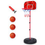 Kezidhp Panier de Basket Enfant Extérieur/Intérieur - Hauteur Réglable 50-150 cm - 3 Ballons + Pompe Inclus - Jouet Sportif pour