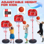 Kezidhp Panier de Basket Enfant Extérieur/Intérieur - Hauteur Réglable 50-150 cm - 3 Ballons + Pompe Inclus - Jouet Sportif pour