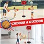 Kezidhp Panier de Basket Enfant Extérieur/Intérieur - Hauteur Réglable 50-150 cm - 3 Ballons + Pompe Inclus - Jouet Sportif pour
