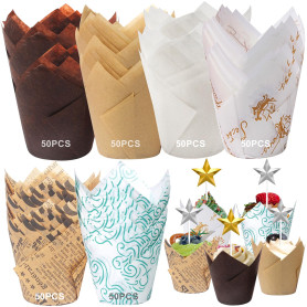 SAMISO 300 Pièces Caissettes Cupcake, Moules à Gâteaux en Papier pour Mariage, Dessert, Fête - Gobelets pour Gâteaux SAMISO 300 Pièces Caissettes Cupcake