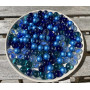 FAIRY TAIL & GLITZER FEE Lot de 100 billes multicolores en verre - 16 mm - Mélange de billes bleues