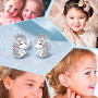 Bijoux Enfants Filles Argent Licorne Ensemble de Bijoux 4 Pièces Collier Bracelet Boucles d'oreilles Bague Set Cristal Accessoir