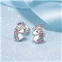 Bijoux Enfants Filles Argent Licorne Ensemble de Bijoux 4 Pièces Collier Bracelet Boucles d'oreilles Bague Set Cristal Accessoir