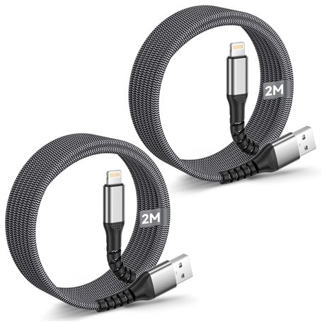 BLITEZZ Câbles de Recharge pour iPhone Cable[2M+2M/Lot de 2]