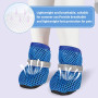 CUVZORA 4 Chaussures pour Chien d'Été en Maille Respirante - Anti-Dérapantes avec Bandes Réfléchissantes, Léger et Confortable p