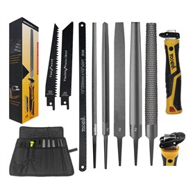 Magicbox Lot de 8 limes professionnelles en métal et bois - Avec poignée en caoutchouc - Pour métal, bois, ébauche et travaux de Magicbox Lot de 8 limes professionnelles en métal et bois - Avec poignée en caoutchouc - Pour métal