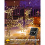GutPop Lot de 2 guirlandes lumineuses solaires d'extérieur : 12 m 100 LED - Éclairage solaire de Noël extérieur avec 8 modes pou