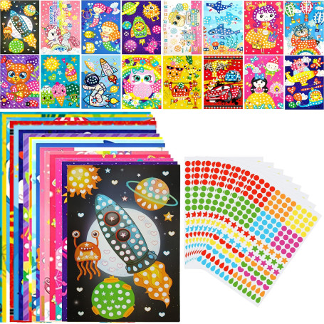 16 Pcs Gommettes Enfants Autocollants Stickers Bricolage Enfant Stickers Scrapbooking Materiel