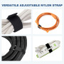 15 M Réglable Scratch avec 75 Boutons Métalliques, Sangle Elastique Réutilisable, Cable Management Découpable à Volonté, pour Câ