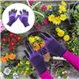 TRKETK 2 Paires de Gants de Jardin avec Griffes, Gants de Jardin Imperméables de Qualité Supérieure Gants de Travail avec 8 Grif