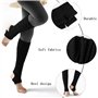 TRKETK 2 Paires de Jambières pour Femmes, Chaussettes D'hiver à Étriers de 40 cm de Long Chaussettes de Yoga Tricotées des Année