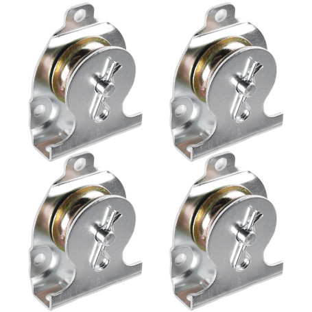 Lot de 4 poulies de renvoi - Poulie en fer - Poulie avec roulement à billes - Câble en acier - Poulie de renvoi - Pour fitness