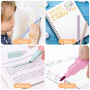Stylos surligneurs de 12 paquets, surligneurs esthétiques sans saignement, surligneur pastel, marqueurs pastel, marqueurs, marqu