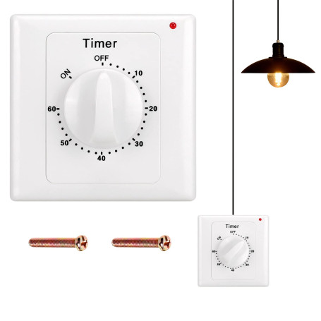 Compte à rebours Interrupteur : AC 220 V Minuterie 60 minutes Interrupteur d'éclairage avec minuterie IP65 Protection contre l'e